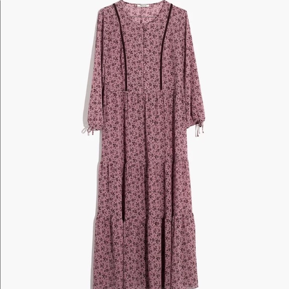 Madewell Long-sleeve Tiered Dress in Branch Floral XXS - Picture 6 of 6